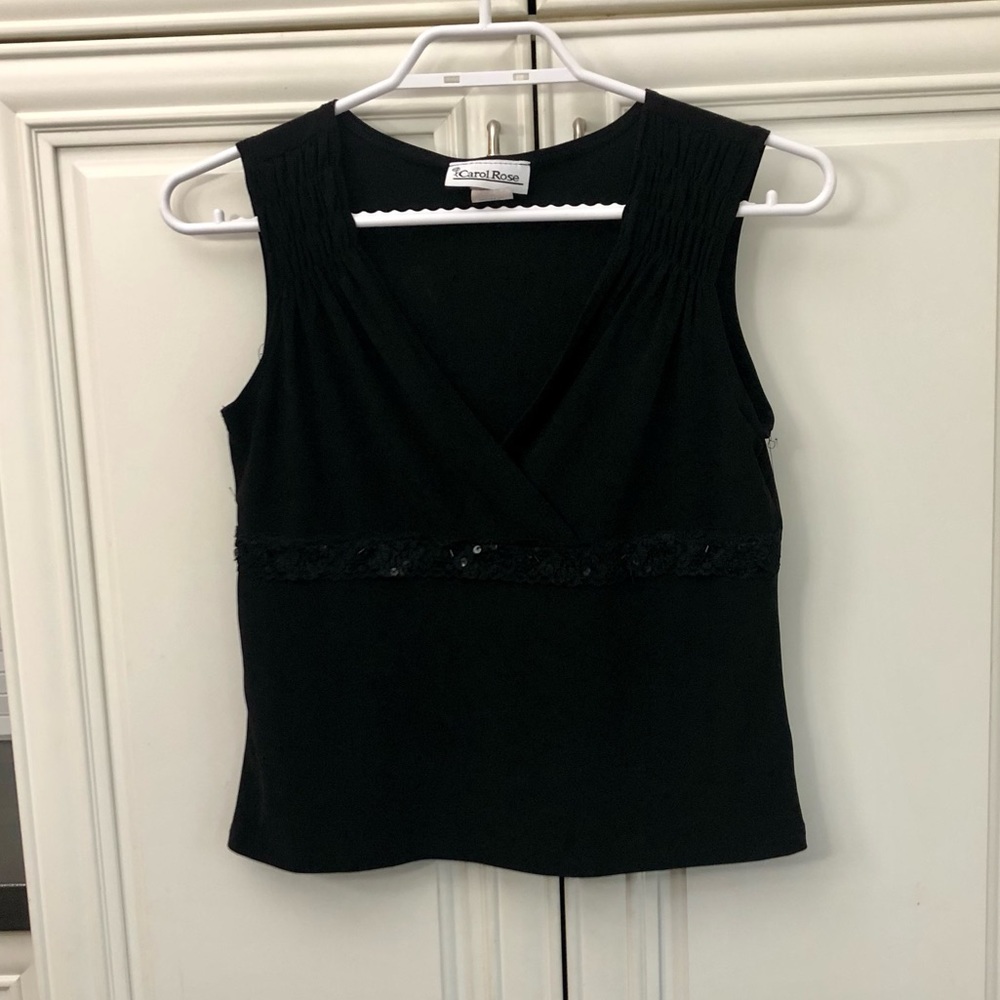 Carol Rose sequin accent ladies tank top
